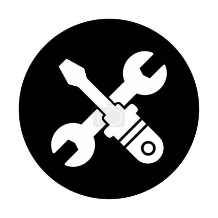 Ilustración de Llave inglesa e icono del destornillador. esquema ilustración de herramientas vector icono para la web - Imagen libre de derechos