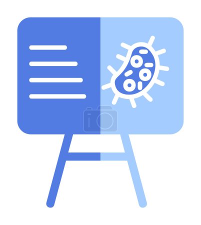 Illustration for Presentation board with bacteria icon, vector illustration - Royalty Free Image