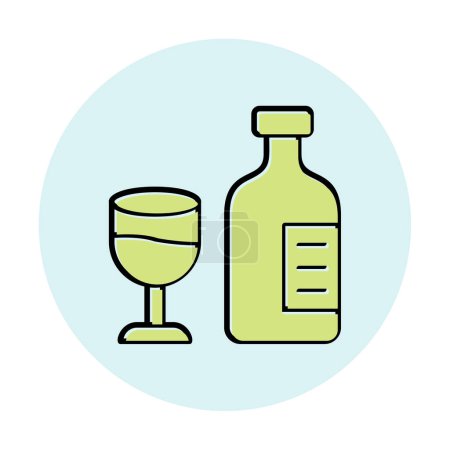 Illustration for Bottle with  wineglass icon, vector illustration - Royalty Free Image