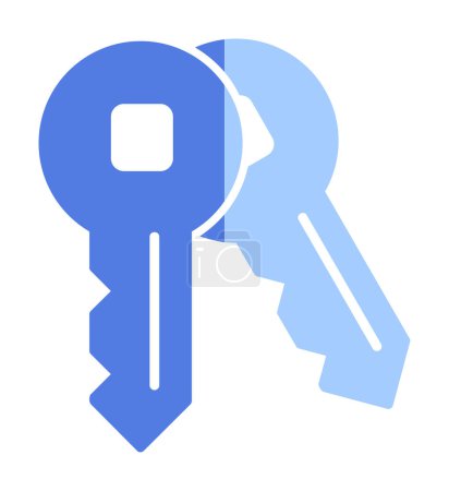Illustration for Keys icon. flat design. vector illustration - Royalty Free Image