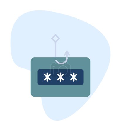 Ilustración de Línea de phishing plana simple icono vector ilustración - Imagen libre de derechos