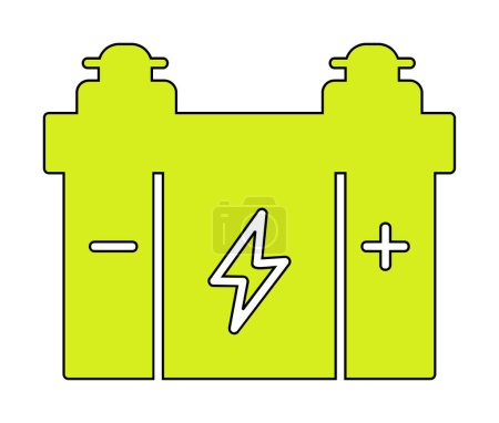 Téléchargez les illustrations : Illustration vectorielle d'icône de batterie de voiture - en licence libre de droit