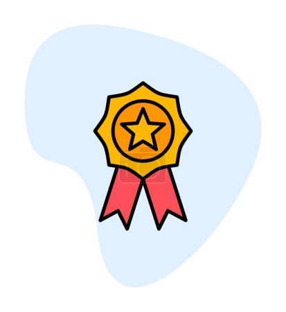 Illustration for Award badge vector  line icon design - Royalty Free Image