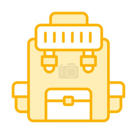 Téléchargez les illustrations : Illustration vectorielle d'icône de sac à dos militaire - en licence libre de droit