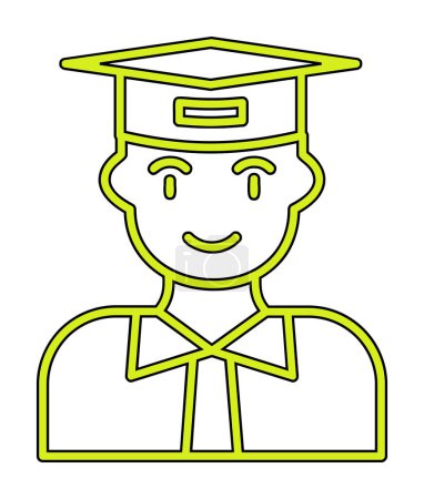 Ilustración de Graduado icono plano. vector ilustración plana del estudiante en diseño de estilo plano - Imagen libre de derechos