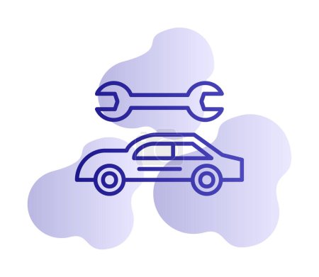 Téléchargez les illustrations : Illustration vectorielle d'icône de service de voiture plate - en licence libre de droit