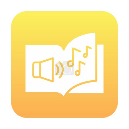 Téléchargez les illustrations : Icône de livre audio simple, illustration vectorielle - en licence libre de droit