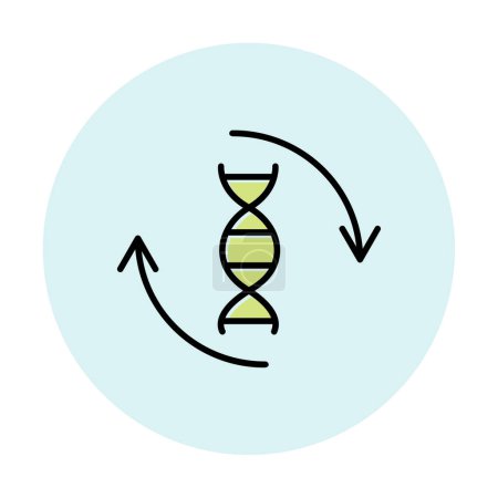 Téléchargez les illustrations : Molécule plate de l'icône de l'ADN illustration vectorielle - en licence libre de droit