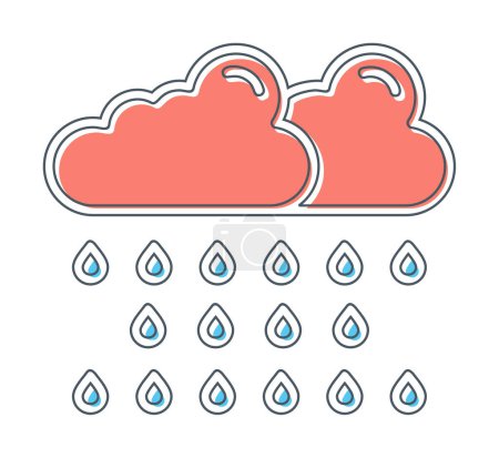 Ilustración de Icono de lluvia, ilustración vectorial - Imagen libre de derechos