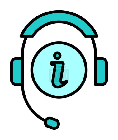 Illustration for Serves information and headset icon vector - Royalty Free Image