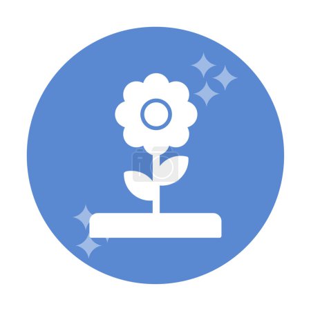 Illustration for Flat flower vector icon.  design - Royalty Free Image