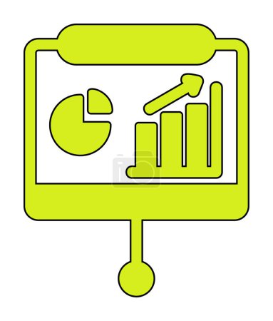 Ilustración de Presentación, estadísticas de negocios y análisis de datos con icono gráfico circular. análisis de negocios, análisis, estadística, gráfico circular - Imagen libre de derechos