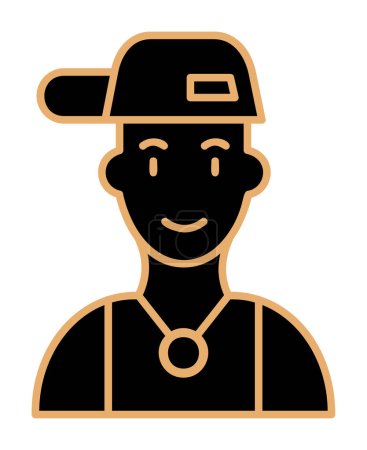 Illustration for Rapper. web icon simple illustration - Royalty Free Image