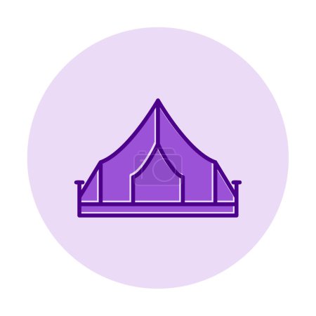 Téléchargez les illustrations : Camping tente icône vectoriel illustration - en licence libre de droit