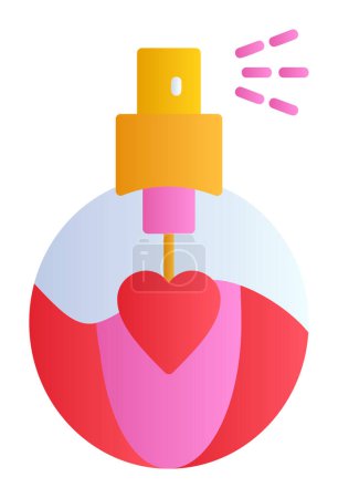 Ilustración de Botella de perfume con forma de corazón icono de estilo de línea - Imagen libre de derechos