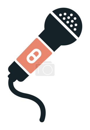 Téléchargez les illustrations : Icône plate de microphone. logo microphone, illustration vectorielle. - en licence libre de droit