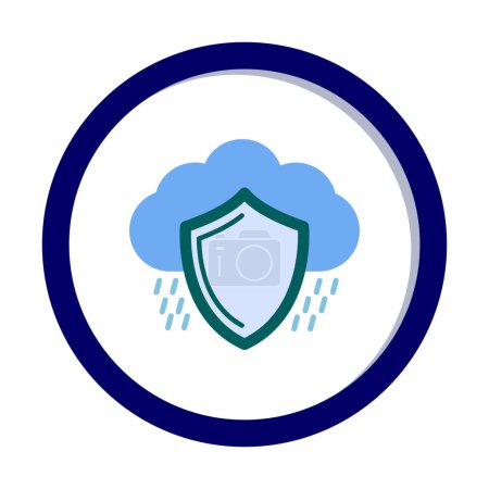 Téléchargez les illustrations : Cloud security flat icon, vector illustration - en licence libre de droit