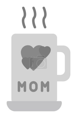 Illustration for Mug with text mom icon, vector illustration - Royalty Free Image
