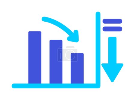 Illustration for Simple Decrease graph icon, vector illustration - Royalty Free Image