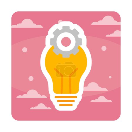 Illustration for Light bulb with cogwheel icon, vector illustration - Royalty Free Image