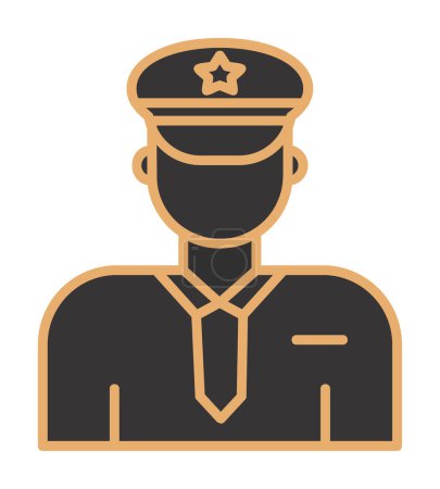 Illustration for Vector illustration of policeman in uniform flat icon - Royalty Free Image