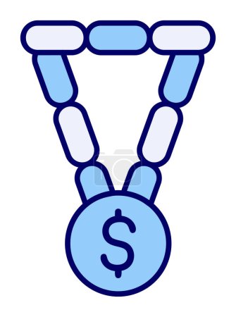 Ilustración de Pulsera con signo de dólar, ilustración de vectores - Imagen libre de derechos