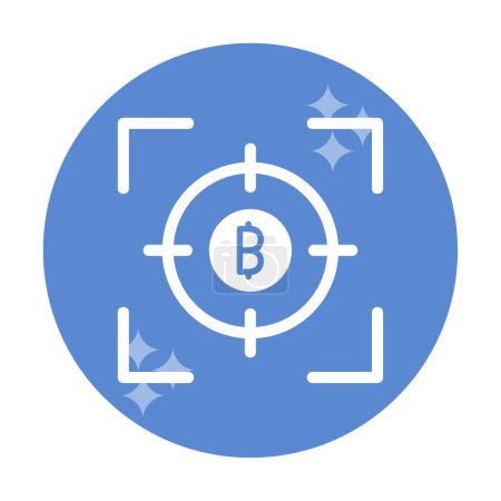 Téléchargez les illustrations : Bitcoin and target. web icon  illustration - en licence libre de droit