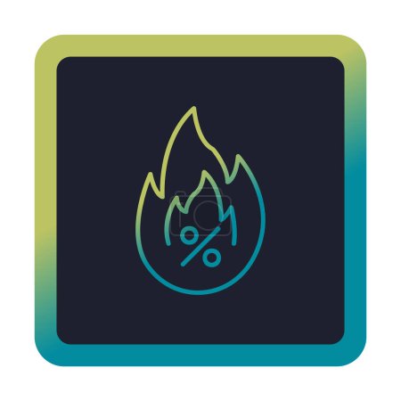 Ilustración de Fuego con la venta caliente icono vector ilustración diseño - Imagen libre de derechos