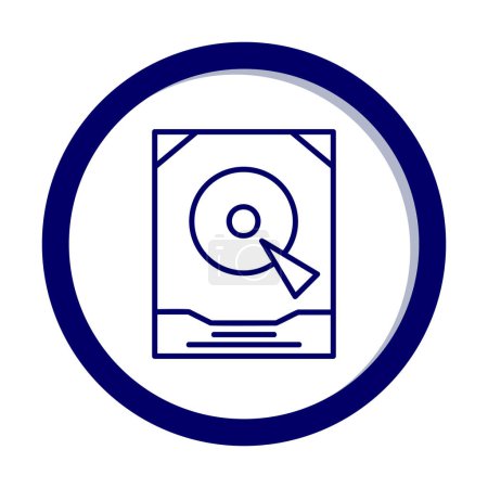 Ilustración de Simple icono del disco duro, ilustración vectorial - Imagen libre de derechos