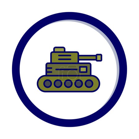 Téléchargez les illustrations : Illustration vectorielle d'icône de char militaire - en licence libre de droit