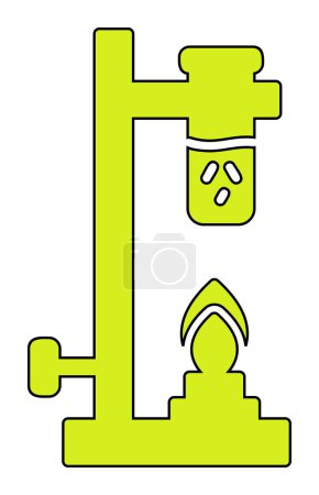Ilustración de Icono lineal del quemador Bunsen. Instrumento de laboratorio. icono para el diseño web - Imagen libre de derechos