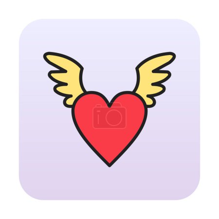 Téléchargez les illustrations : Icône de coeur d'ange, illustration vectorielle - en licence libre de droit