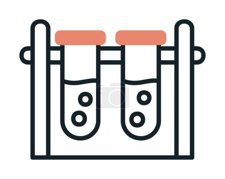Illustration for Test tubes vector flat color icon - Royalty Free Image