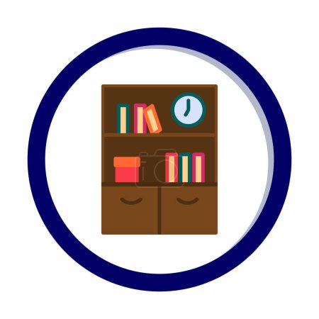 Illustration for Bookshelf flat icon, vector illustration - Royalty Free Image