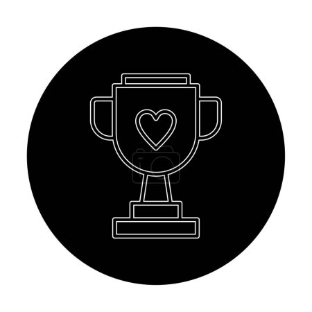 Téléchargez les illustrations : Coupe trophée avec coeur. icône web illustration simple - en licence libre de droit