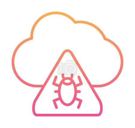 Illustration for Cloud Computing icon, vector illustration. Cloud with bug sign - Royalty Free Image