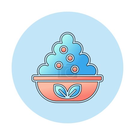 Illustration for Bowl with Yeast food, simple design - Royalty Free Image