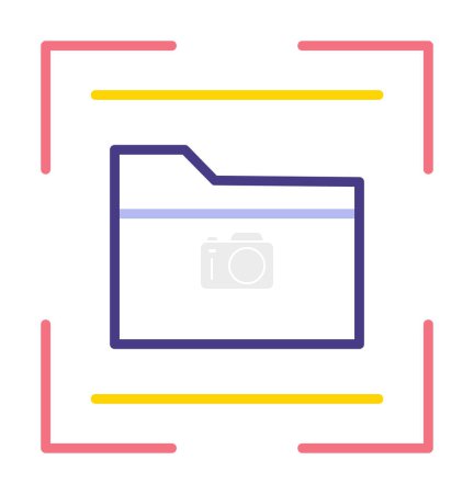 Illustration for Flat Folder Scanner icon vector illustration - Royalty Free Image