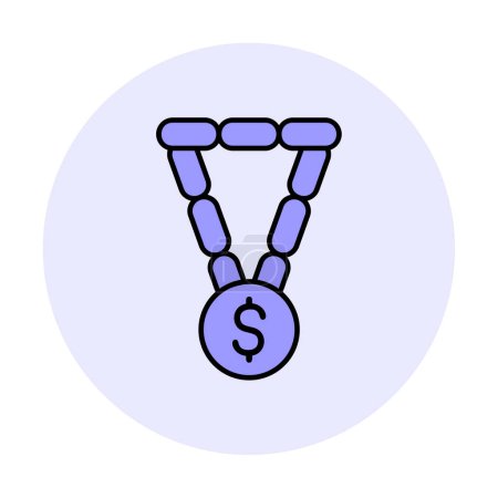 Téléchargez les illustrations : Bracelet avec signe dollar, illustration vectorielle - en licence libre de droit