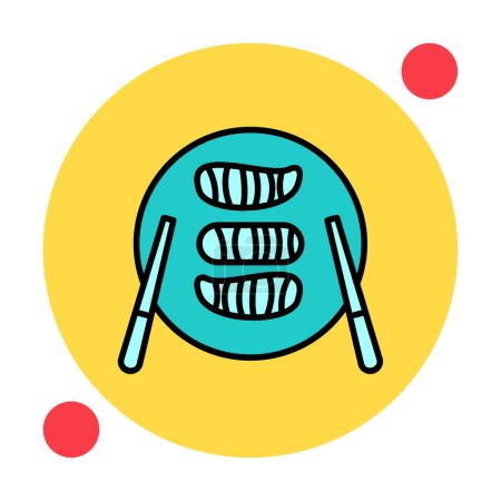 Illustration for Sushi on plate icon, vector illustration - Royalty Free Image