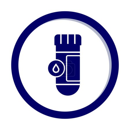 Ilustración de Tubo de análisis de sangre contorno vector icono. Símbolo de prueba de laboratorio, ilustración del logotipo. - Imagen libre de derechos