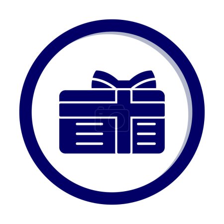 Ilustración de Caja de regalo con cinta y arco icono plano, ilustración vectorial - Imagen libre de derechos