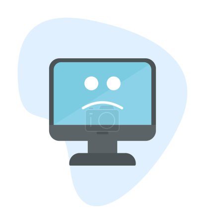 Illustration for Blue Screen on computer icon, error symbol, illustration design, vector graphic - Royalty Free Image