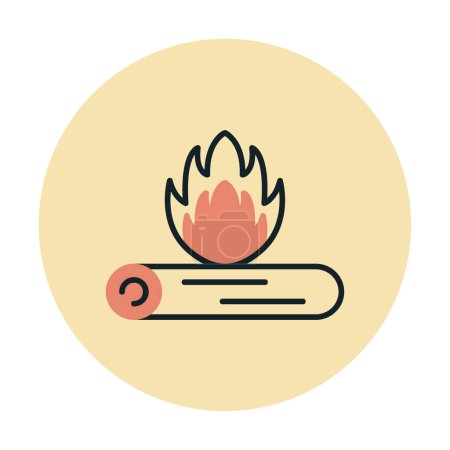 Illustration for Simple flat bonfire icon, vector illustration design - Royalty Free Image
