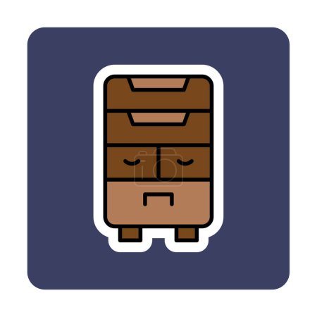 Illustration for Commode with drawers flat icon, vecror illustration - Royalty Free Image