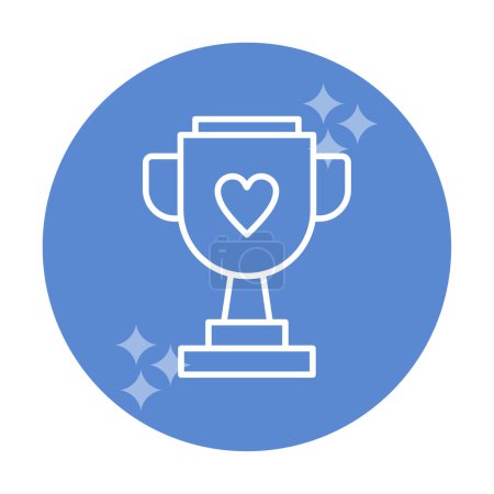 Illustration for Trophy cup with heart. web icon simple illustration - Royalty Free Image