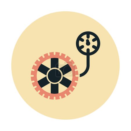 Illustration for Wheel pressure, isolated icon , auto service, car repair - Royalty Free Image