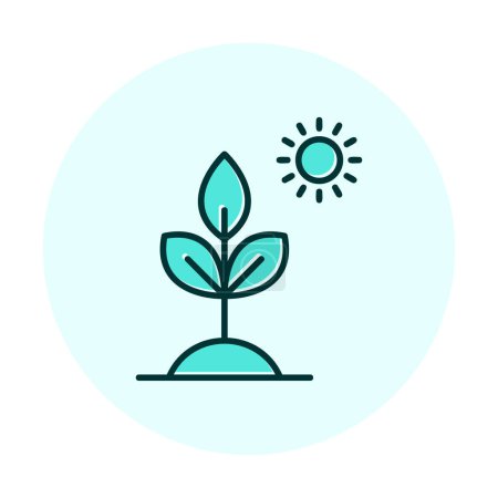 Illustration for Biology Plant outline icon isolated on white background - Royalty Free Image