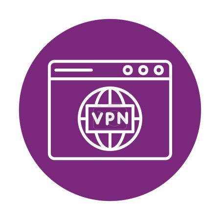 Ilustración de Simple icono de conexión Vpn, ilustración vectorial - Imagen libre de derechos