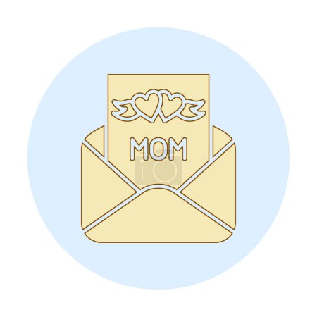 Illustration for Envelope with letter for mom with hearts icon - Royalty Free Image